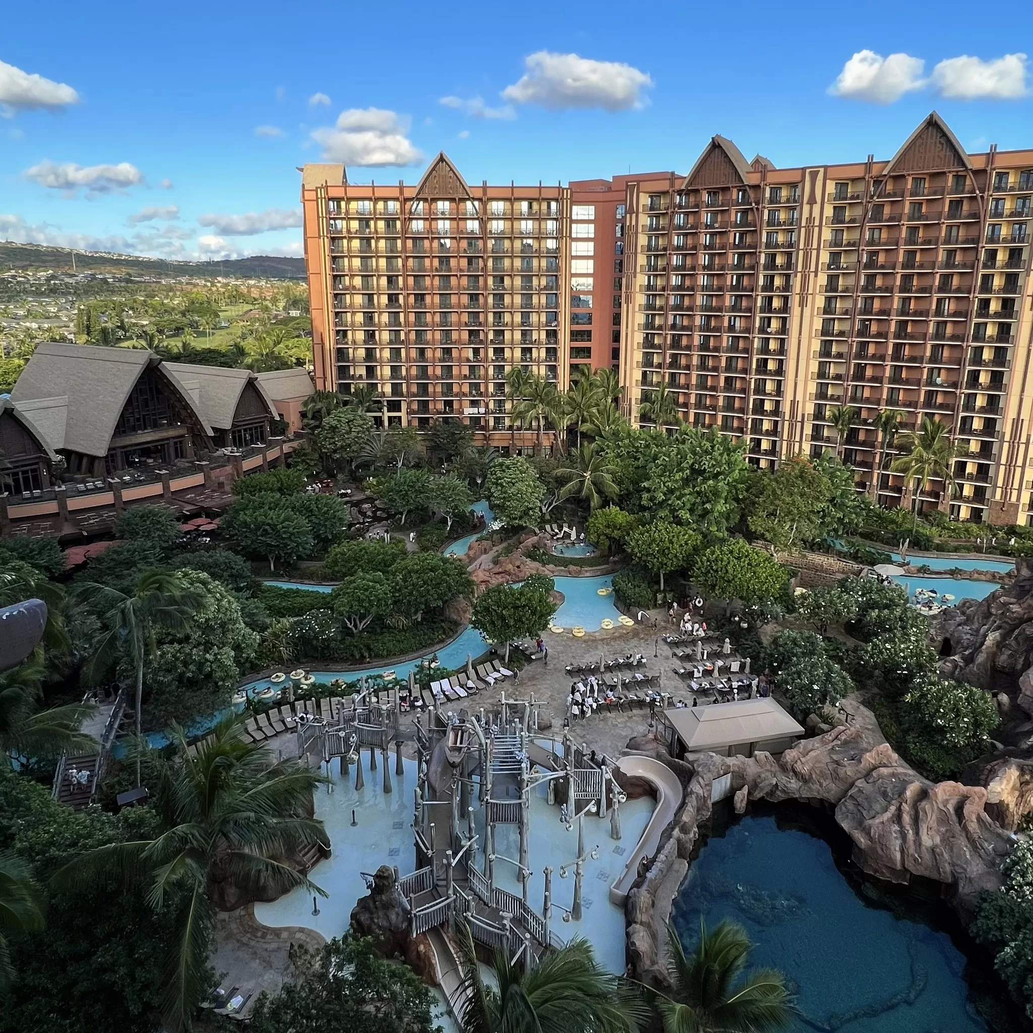 Aerial view of hotel resort complex