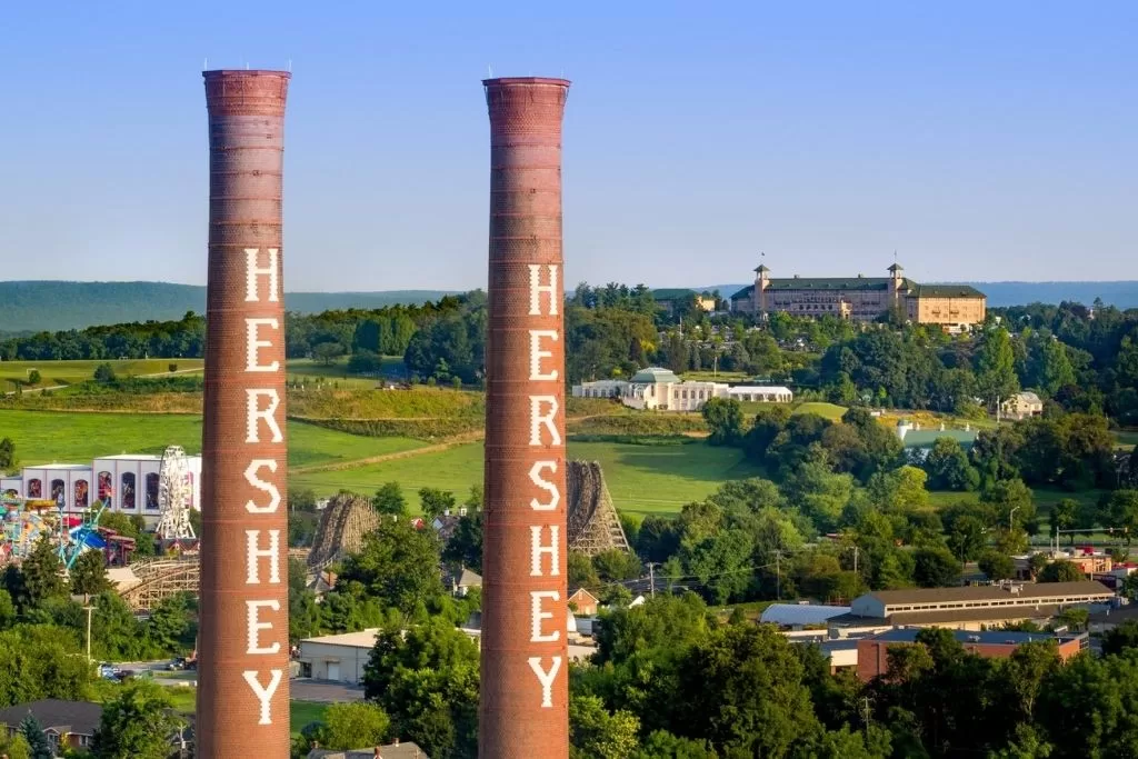 Aerial view of Hershey, PA