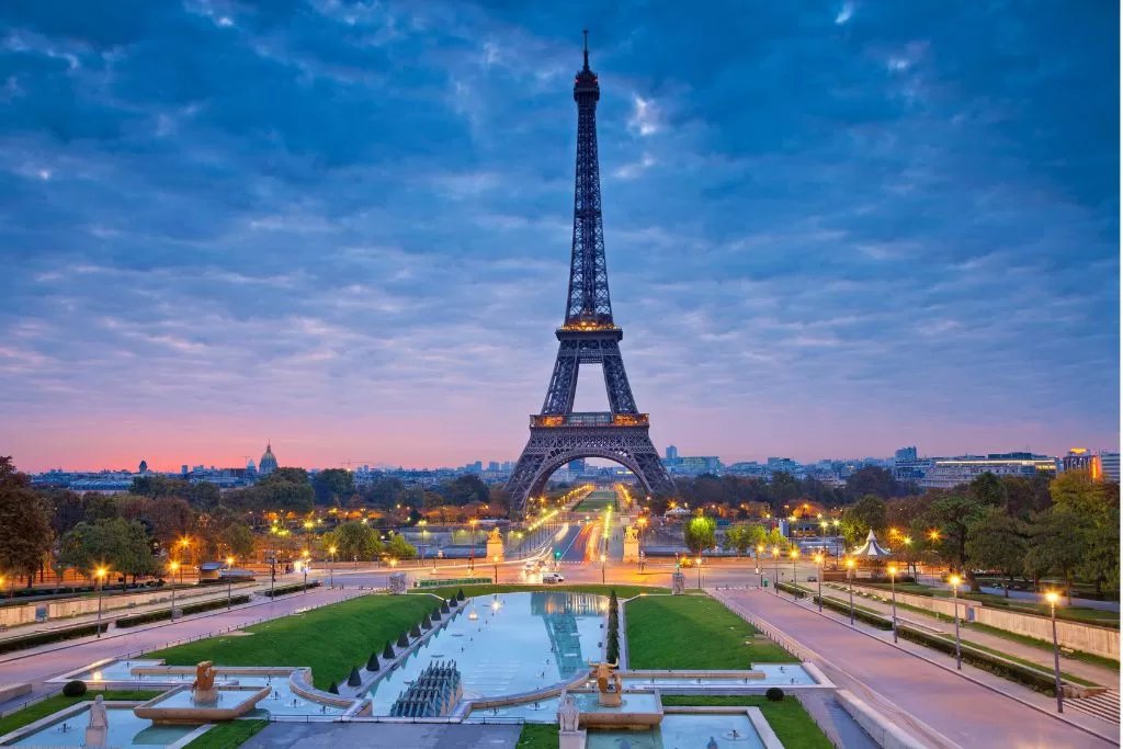 Paris Eiffel Tower at Sunset