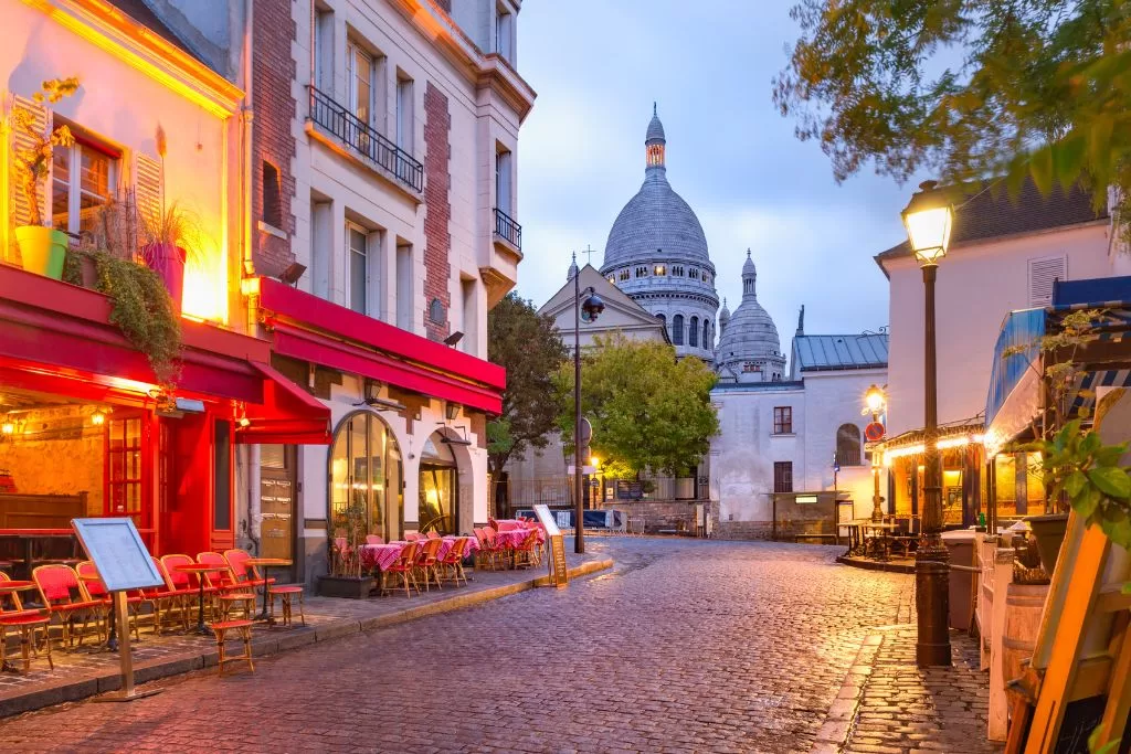 Montemarte and the Sacre Couer Basilica in Paris, France