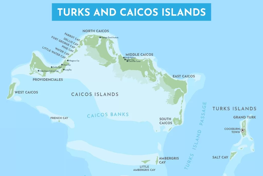 Map of Turks and Caicos Islands