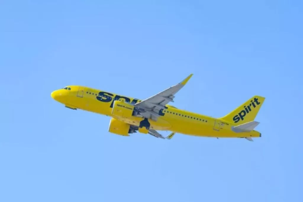 Spirit Airlines Airbus A320-271N takes off from Los Angeles international Airport