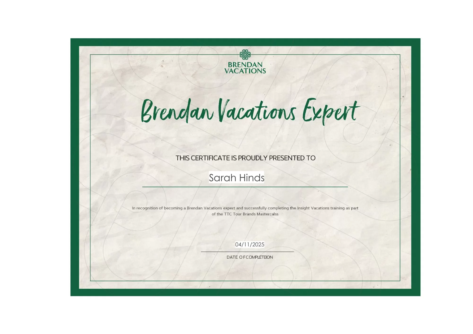 Brendan Vacations Expert