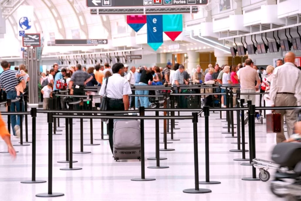 Man in Line For Airport Security